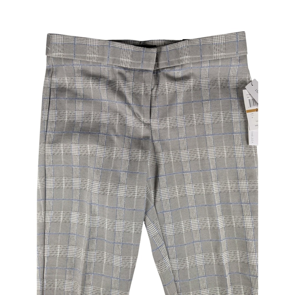 Amanda Chelsea Plaid Career Pants Collection Waist Gray‎ Blue Size 2